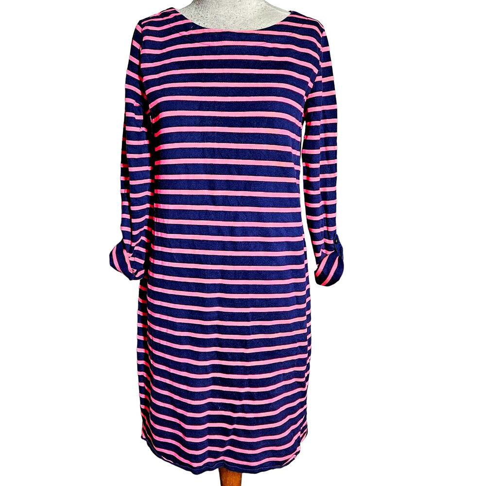 Navy and Pink Stripped Dress Size Small